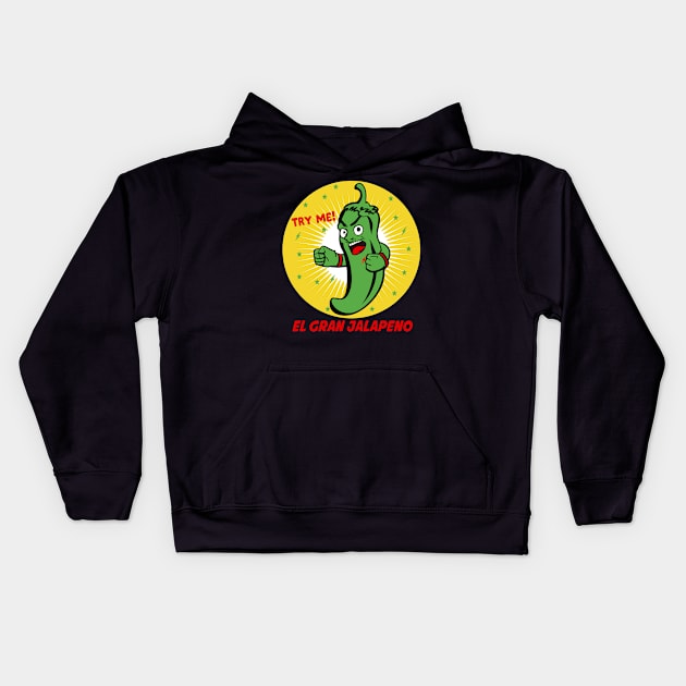 hot pepper jalapeno Kids Hoodie by Kingrocker Clothing